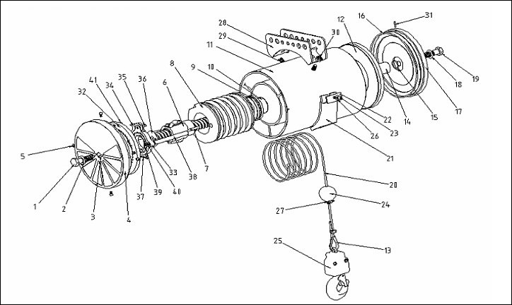 KAB-160氣動平衡器組成部件示意圖