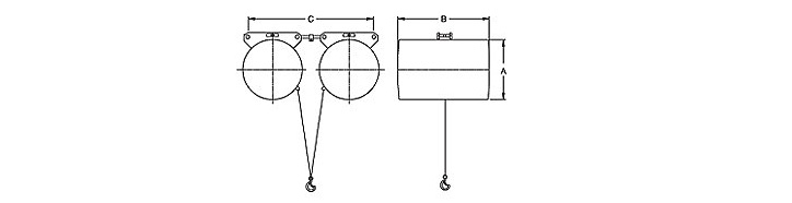 BH32020串聯氣動平衡器結構尺寸圖片