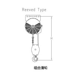 KAB-R200雙繩氣動平衡器尺寸圖