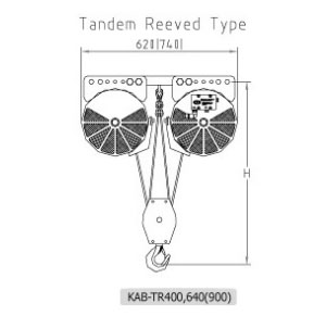 KAB-TR640纏繞并連氣動平衡器尺寸圖